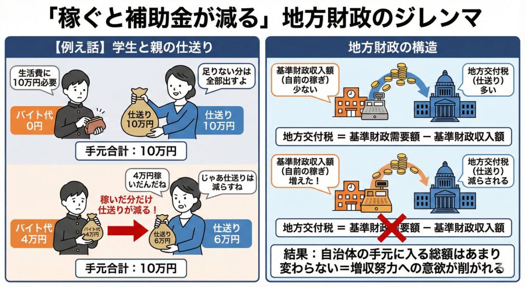 「稼ぐと補助金が減る」地方財政の構造